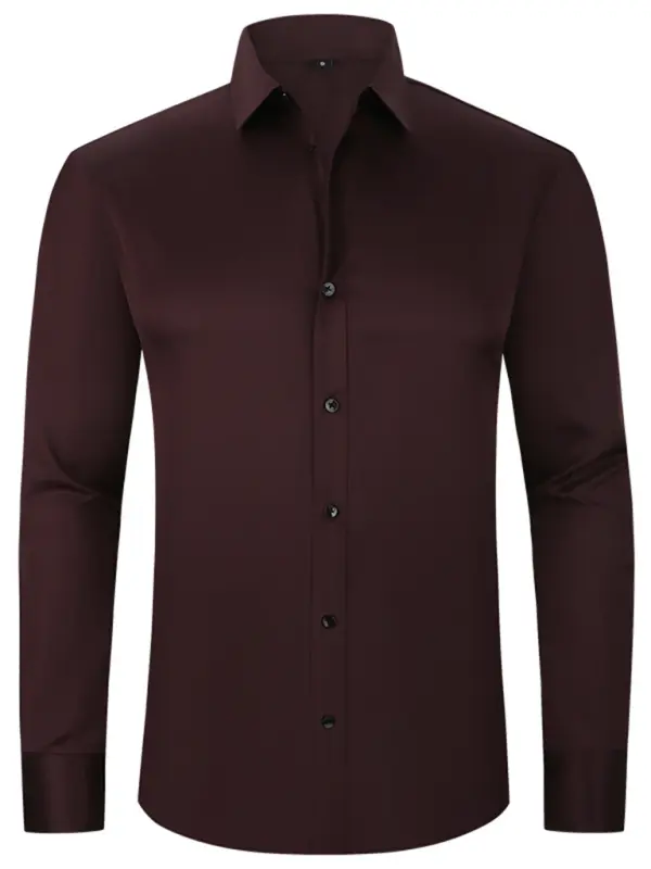Men's non-iron wrinkle-resistant long-sleeve shirt - Ladoj