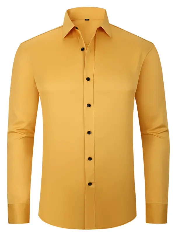Men's non-iron wrinkle-resistant long-sleeve shirt - Ladoj