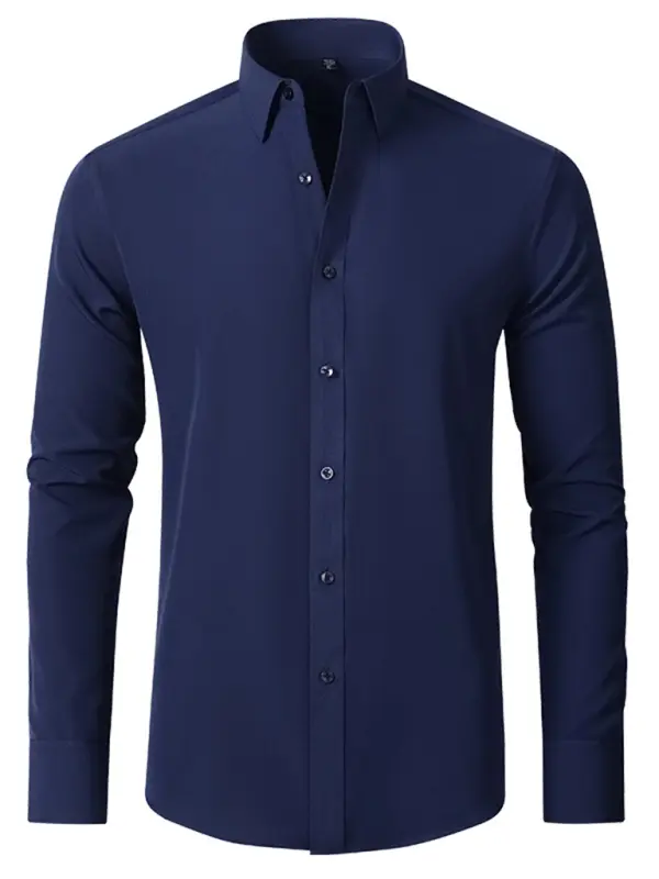 Men's non-iron wrinkle-resistant long-sleeve shirt - Ladoj