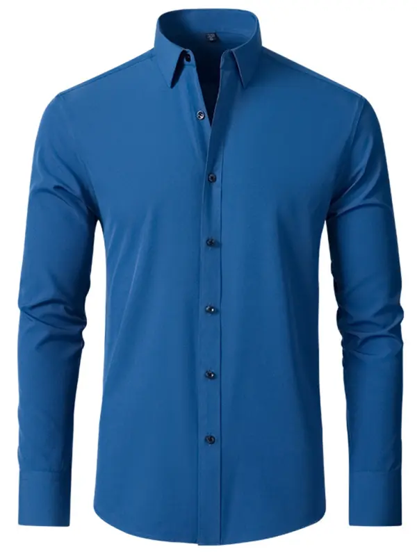 Men's non-iron wrinkle-resistant long-sleeve shirt - Ladoj
