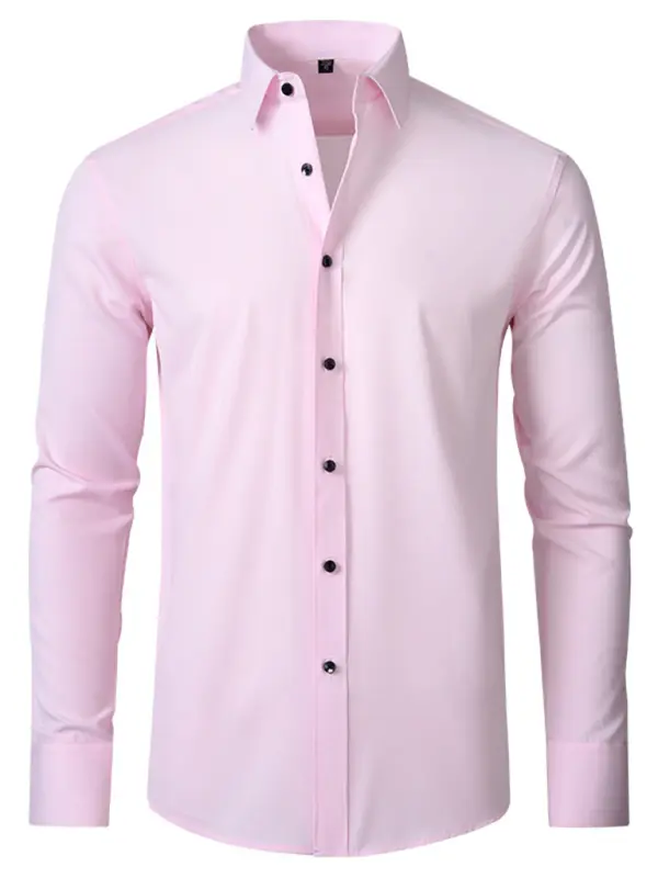 Men's non-iron wrinkle-resistant long-sleeve shirt - Ladoj