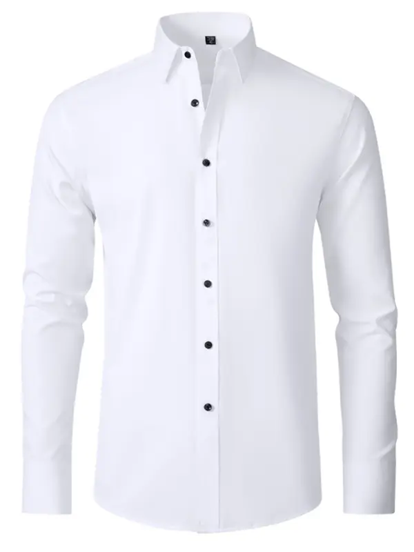 Men's non-iron wrinkle-resistant long-sleeve shirt - Ladoj