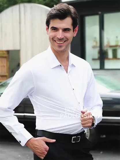 Men's non-iron wrinkle-resistant long-sleeve shirt - Ladoj