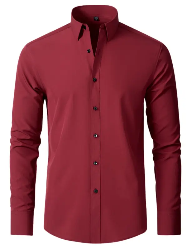 Men's non-iron wrinkle-resistant long-sleeve shirt - Ladoj