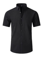 Men's non-iron wrinkle-resistant short-sleeved shirt - Ladoj