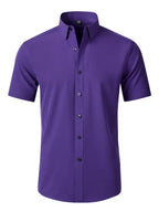 Men's non-iron wrinkle-resistant short-sleeved shirt - Ladoj