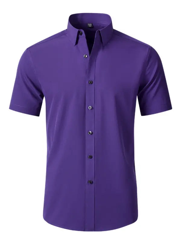 Men's non-iron wrinkle-resistant short-sleeved shirt - Ladoj