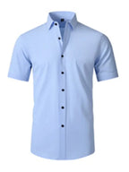 Men's non-iron wrinkle-resistant short-sleeved shirt - Ladoj