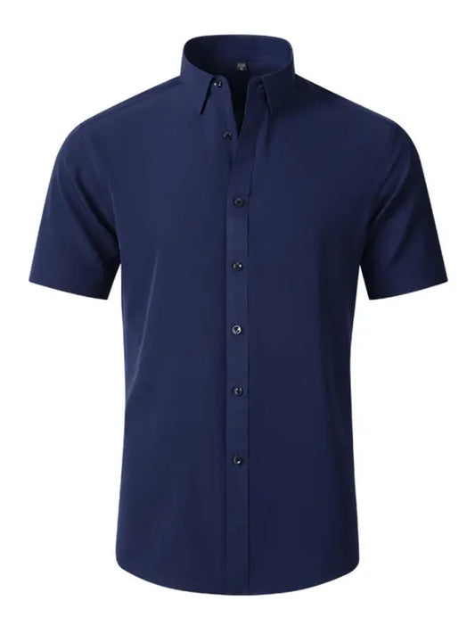 Men's non-iron wrinkle-resistant short-sleeved shirt - Ladoj