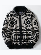 Men's Jacquard Knitted Long Sleeve  Sweater