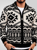 Men's Jacquard Knitted Long Sleeve  Sweater