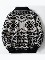 Men's Jacquard Knitted Long Sleeve  Sweater