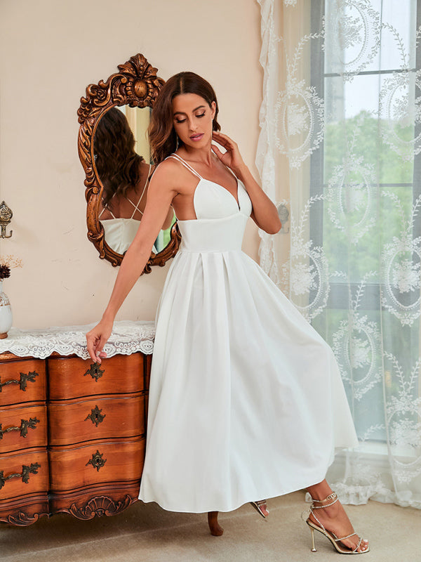 Spring And Summer New Suspenders Swing Dress