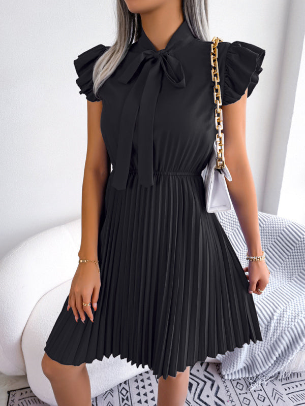 Women's Temperament Lace-up Waist Pleated Skirt Imagen secundaria del producto